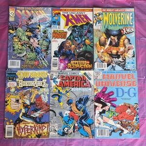 Lot Of 6 X-Men, Wolverine, Hokum & Hex, Captain America Comics By Marvel